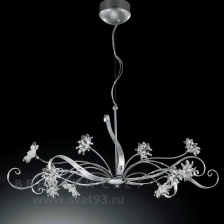 Люстра подвесная 374/10SL CHROME + BRIGHT SILVER IDL Италия   100 см Серебро и хром Girasole
