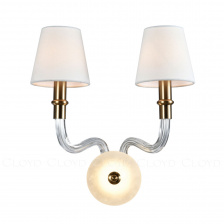 Бра Cloyd SHERINGTON-A W3 / шир. 35 см - абажуры - латунь (арт.20357)