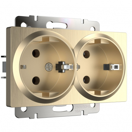 Розетка Встраиваемые механизмы шампань рифленый W1172010 фото 1