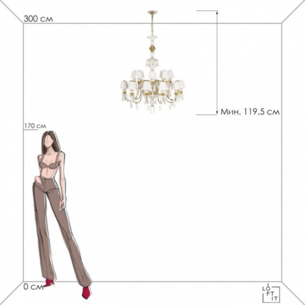 Подвесная люстра Grace 10203/12+8 White фото 3