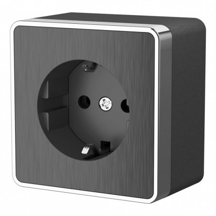 Розетка Накладные механизмы Gallant графит рифленый W5071004 фото 1
