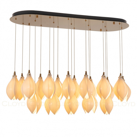 Люстра Cloyd MANGRA C19 / L100 см - керамика - золото фото 2