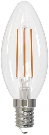 Лампочка светодиодная филаментная LED-C35-SLF LED-C35-5W/4000K/E14/CL/SLF фото 1