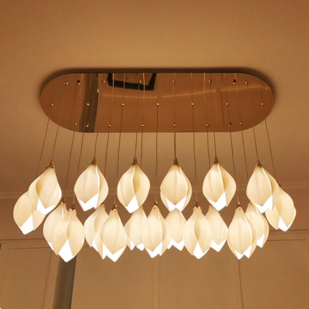 Люстра Cloyd MANGRA C19 / L100 см - керамика - золото фото 3