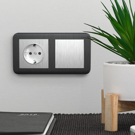 Выключатель Встраиваемые механизмы серебряный рифленый W1110009 фото 2