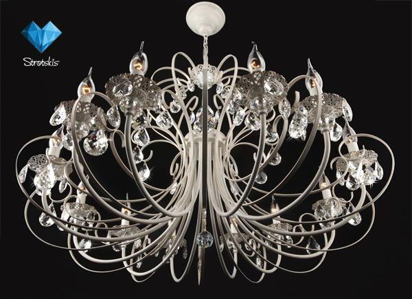 Подвесная люстра Alda 3305/12 белый с золотом фото 3