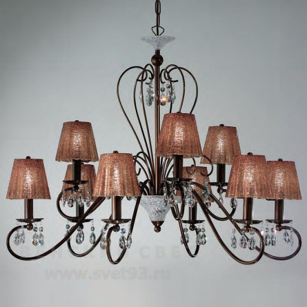 Люстра подвесная 301/6+3 Polished brown V330/165/11 IDL Италия   65 см Коричневого цвета Rossella фото 1