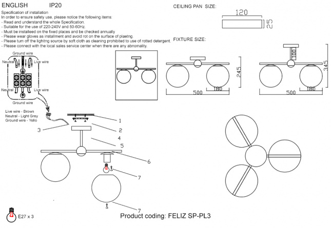 Бра Crystal Lux FELIZ AP1 BRONZE/WHITE фото 11