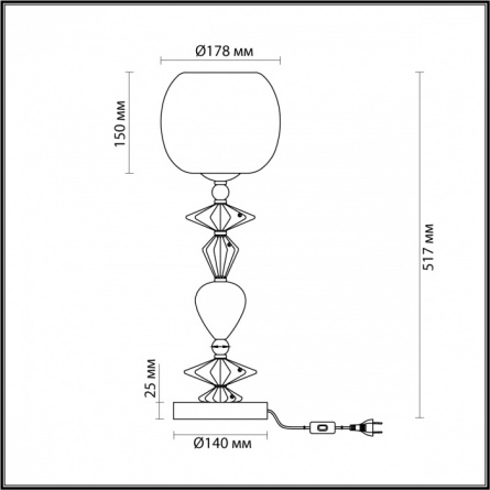 Интерьерная настольная лампа Bizet 4855/1T фото 3