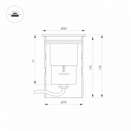 Встраиваемый светильник уличный GROUND 028065 фото 3