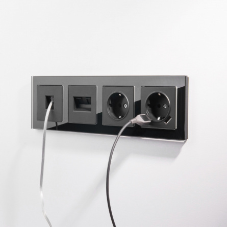 Розетка Встраиваемые механизмы черные W1182008 фото 2