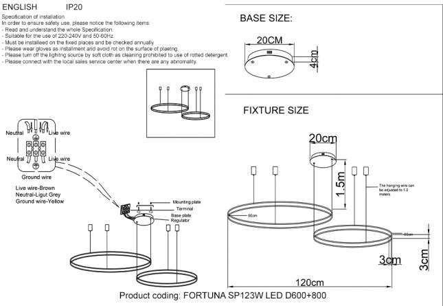Люстра Crystal Lux FORTUNA SP123W LED BLACK фото 9