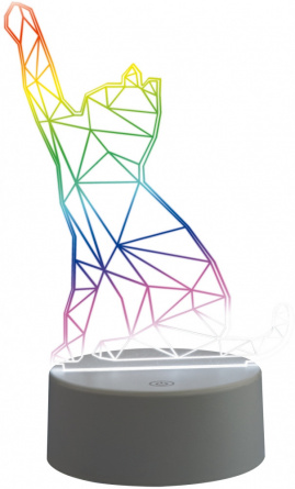 Интерьерная настольная лампа  ULI-M501 RGB/3AAA CATTY/WHITE фото 1