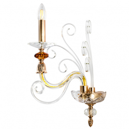 Бра Crystal Lux CATARINA AP1 V2 GOLD/TRANSPARENT-COGNAC фото 1