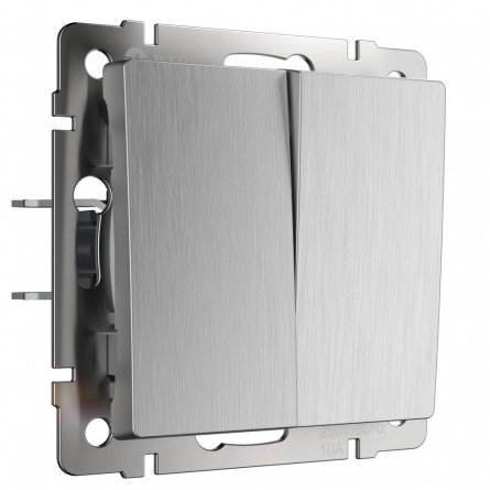 Выключатель Встраиваемые механизмы серебряный рифленый W1120009 фото 1