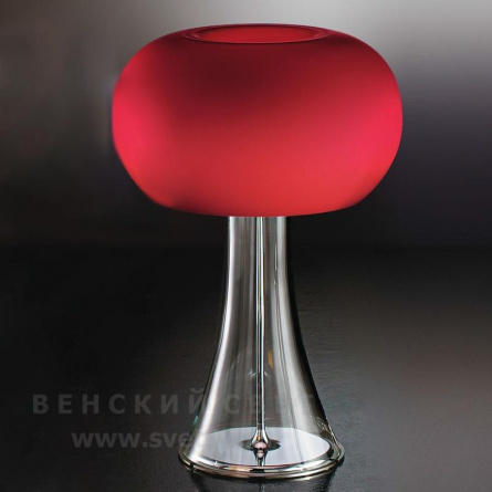 Настольная лампа 9016/1TLG Transparent + red IDL Италия  150W 72 см Никель Aurora фото 1