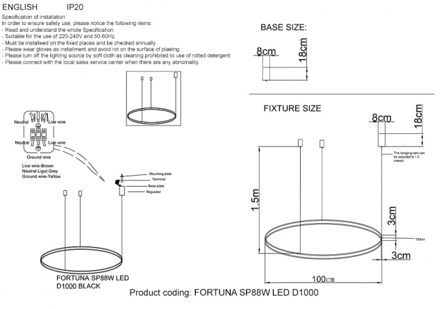 Люстра Crystal Lux FORTUNA SP88W LED D1000 GOLD фото 2