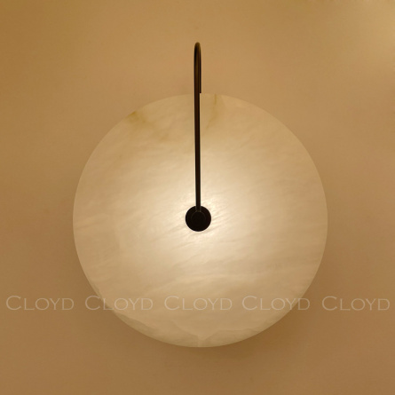 Бра Cloyd AXIOM-B W1 / Ø30 см - алебастр - черный (арт.20334) фото 4