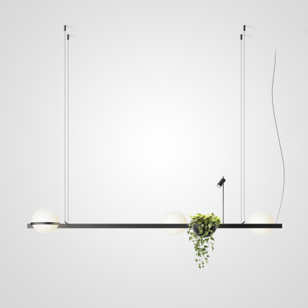 Реечный светильник PALMA Wall lamp 3 шара + 1 вазон горизонтальная фото 1