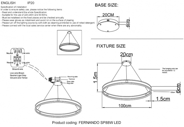 Люстра Crystal Lux FERNANDO SP123W LED COFFEE/BLACK фото 20