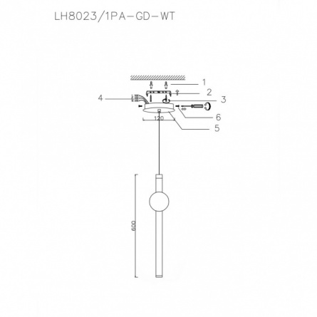 Подвесной светильник Greniya LH8023/1PA-GD-WT фото 3