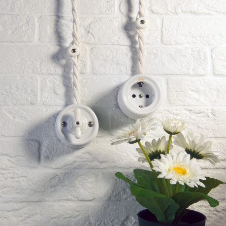 Кабель Ретро кабель белый W6453201 фото 2