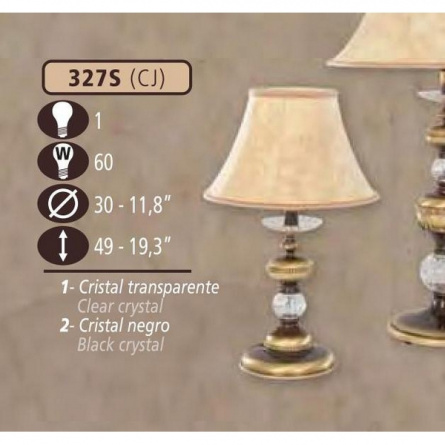 Интерьерная настольная лампа 327S 327S/1 CJ BLACK- CREAM SHADE фото 1