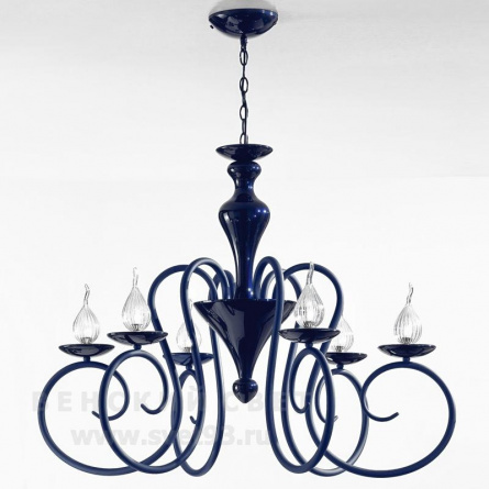 Люстра подвесная 461/6 blue IDL Италия  40W 70 см (без учета цепи) Синего цвета Deco фото 1