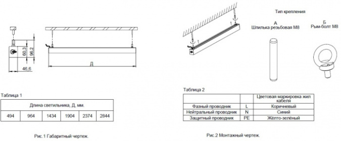 Промышленный потолочный светильник Лайнер 3 CB-C1701012 фото 2