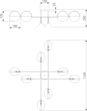 Потолочная люстра Grazia 70148/8 золото фото 3