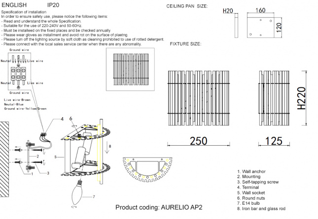 Бра Crystal Lux AURELIO AP2 GOLD+CHROME/TRANSPARENT фото 3