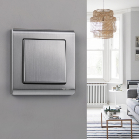 Выключатель Встраиваемые механизмы глянцевый никель W1110002 фото 2