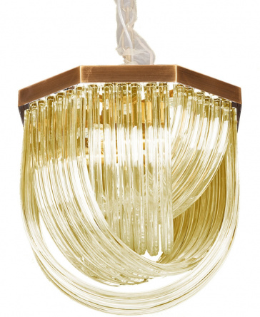 Подвесная люстра Murano Glass A001-400 L4 brass/amber фото 1