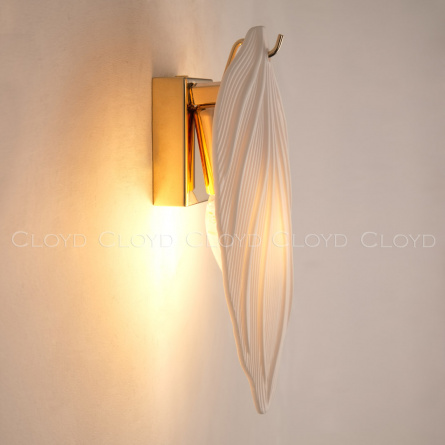 Бра Cloyd PRIMULA W1 / выс. 25 см - бел.керам. - золото (арт.20322) фото 2