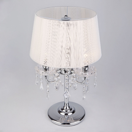 Интерьерная настольная лампа Allata 2045/3T хром / белый фото 3