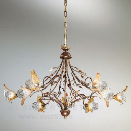 Люстра подвесная 263/6+3 Rovere striato V285/127.96/22 IDL Италия  40W 47 см Дуб Orchidea фото 1