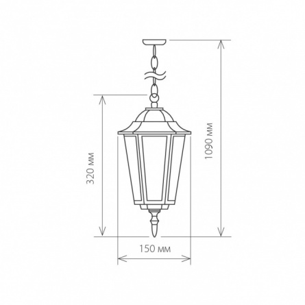 Уличный светильник подвесной Claro GL 1004H черное золото фото 2