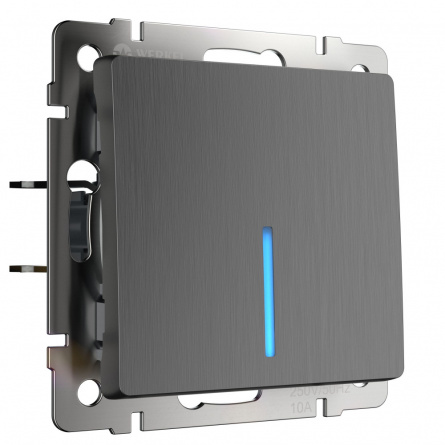 Выключатель Встраиваемые механизмы графит рифленый W1110104 фото 1