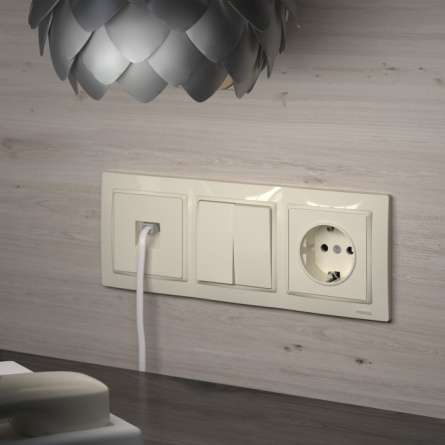 Выключатель Встраиваемые механизмы слоновая кость W1120003 фото 2