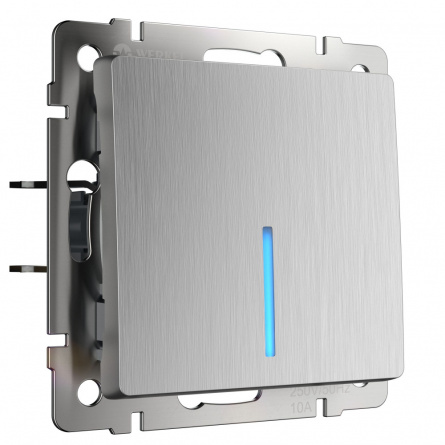 Выключатель Встраиваемые механизмы серебряный рифленый W1112109 фото 1