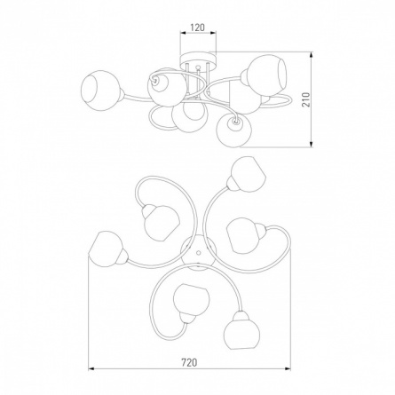 Потолочная люстра Tulia 30136/6 хром фото 2